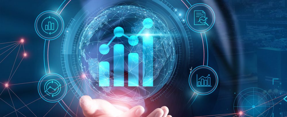 Insights Resources Businessman hold of global structure leveraging network technology to optimize performance and drive decision-making through data analytics. This allows for enhanced insights into market trends.